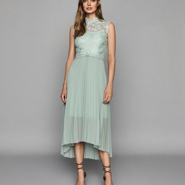 reiss green lace dress