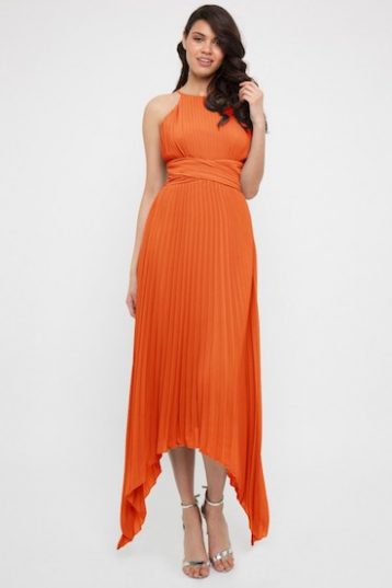 TFNC Morely Green Lily High-Low Maxi Bridesmaid Dress Orange