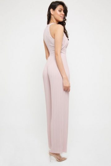 TFNC Prague New Mink Halter Jumpsuit, Pale Pink - Image 2