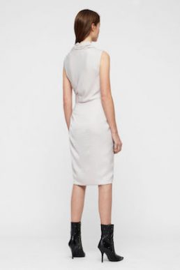 AllSaints Cancity Gathered Dress Pale Pink