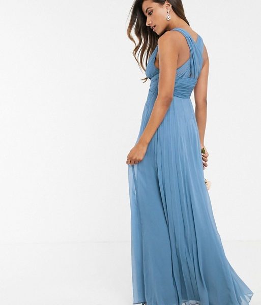 asos blue bridesmaid dress
