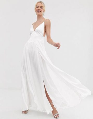 ASOS EDITION double split front cami wedding dress, Ivory