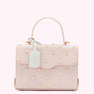 Lulu Guinness Blush Pearl Leather Queenie Handbag Pink