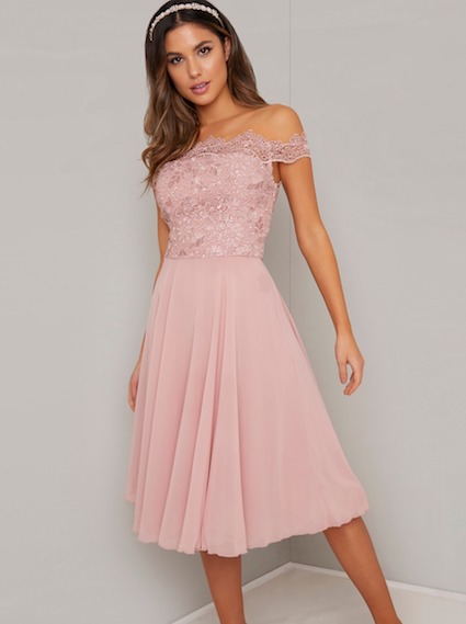 Chi chi pink lace dress hotsell