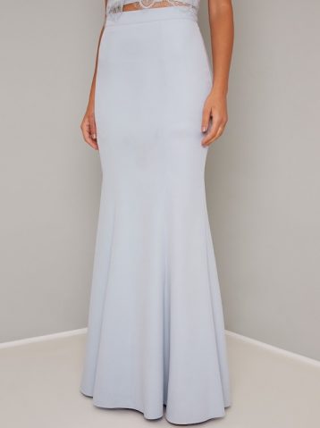 Chi Chi Michaela Mermaid Maxi Skirt Pale Blue