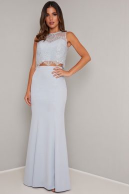 Chi Chi Michaela Mermaid Maxi Skirt Pale Blue