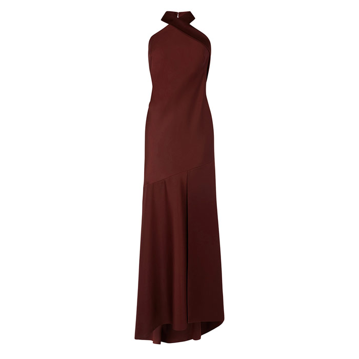 Halter Satin Maxi Dress