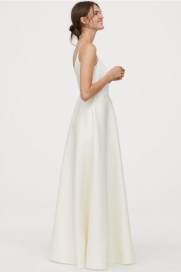 H&M CONSCIOUS Wedding Maxi Dress V Back Ivory