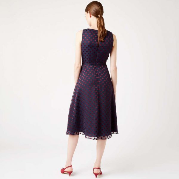 navy spot dress