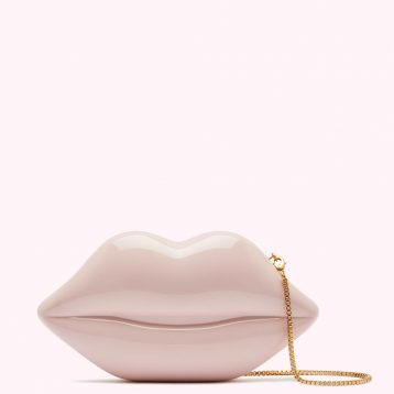 Lulu Guinness Nude Medium Lips Clutch Blush Pink