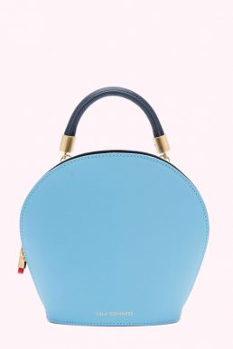 Lulu Guinness Oyster Leather Willow Handbag Blue