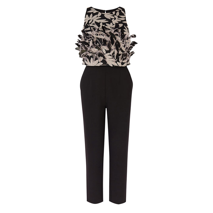 Mono Lace And Feather Jumpsuit