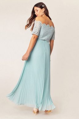 Oasis Lace Bardot Maxi Bridesmaid Dress Mint Green