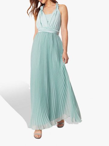 Oasis Wear Your Own Way Pleated Multiway Bridesmaid Maxi, Pale Green/Mint