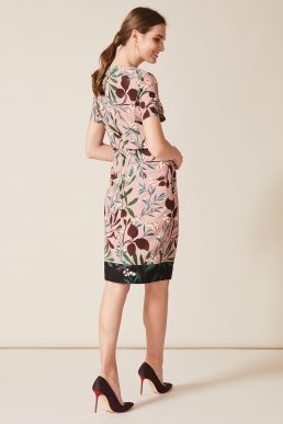 Phase Eight Joan Double Layer Floral Printed Dress Pink Multi