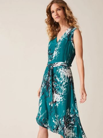 Phase Eight Laverne Printed Dress Teal Green Multi
