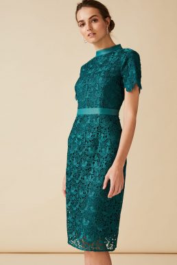 Phase Eight Marietta Guipure Lace Shift Dress Green