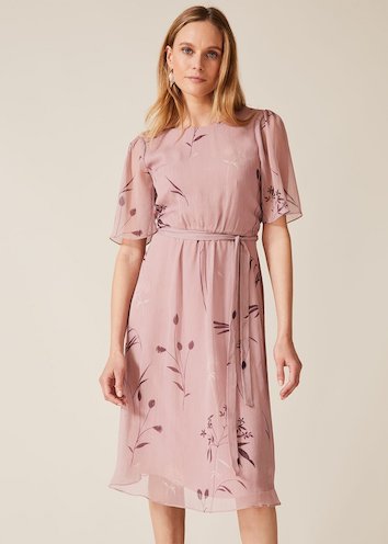 Needle & Thread Angeline Sequin Ruffled Embellished Tulle Midi Dress in Pink  | Lyst