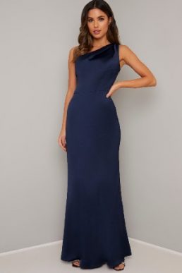 Chi Chi Aiyanna One Shoulder Maxi Dress Navy Blue