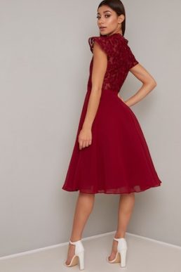 Chi Chi Lissa Lace Dress Burgundy