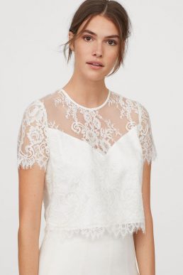 H&M Lace wedding crop top, Ivory