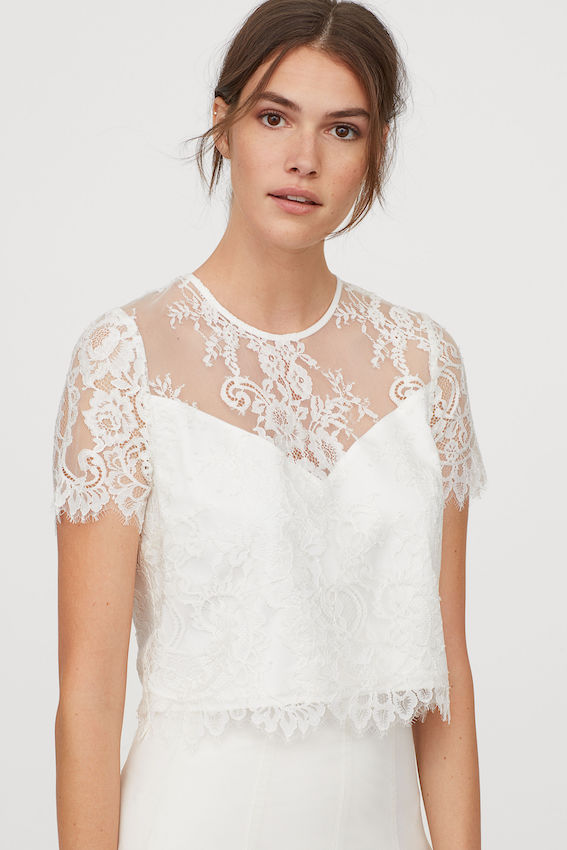 H&M Lace wedding top, Ivory - myonewedding.co.uk