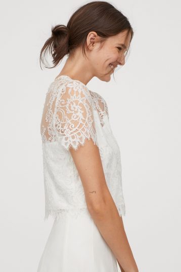 H&M Lace wedding crop top Ivory