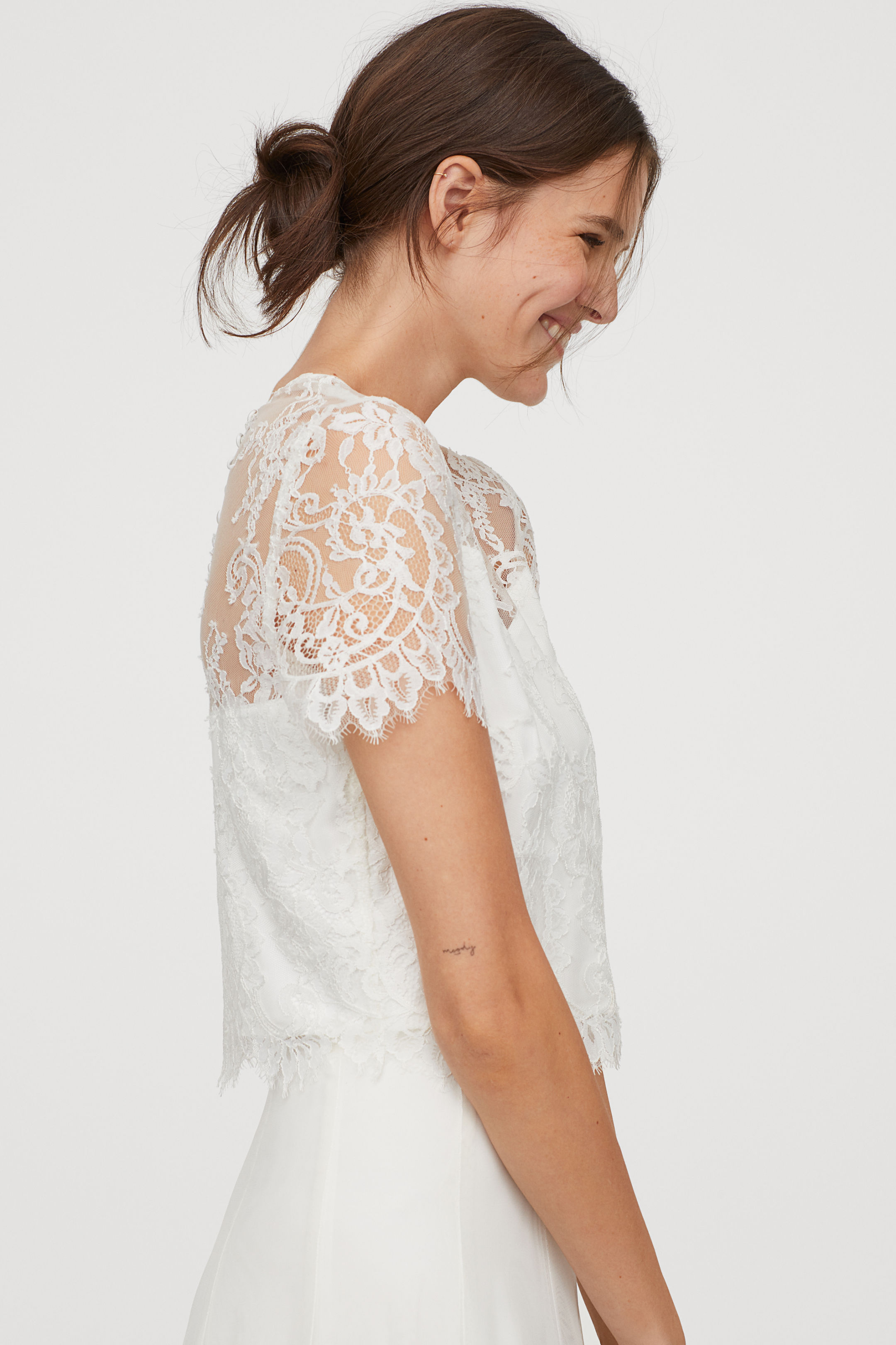 Ivory lace tops for wedding sale