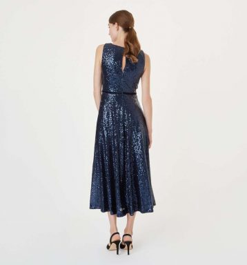 Hobbs Carly Sequin Dress Midnight Blue Navy