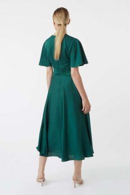 Hobbs Leia Sleeve Dress Emerald Green