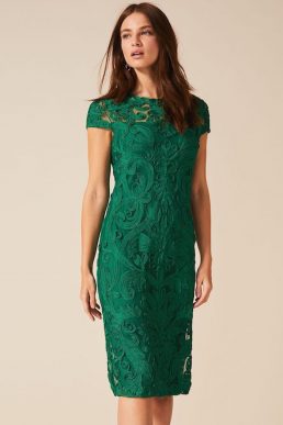 Phase Eight Chantal Tapework Shift Dress Green