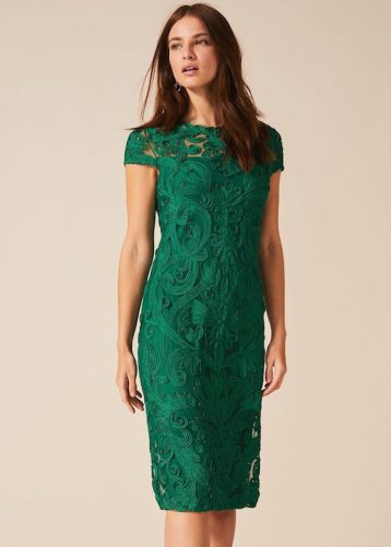 Phase Eight Chantal Tapework Shift Dress Green