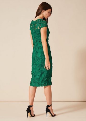 Phase Eight Chantal Tapework Shift Dress, Green - Image 2