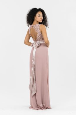 TFNC Halannah Lace Sleeveless Pale Mauve Maxi Dress, Blush/Pink