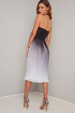 Chi Chi Amabelle ombre halter neck Dress Black White