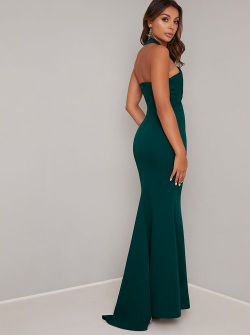 Chi Chi Chery Halter Maxi Dress Teal Green myonewedding