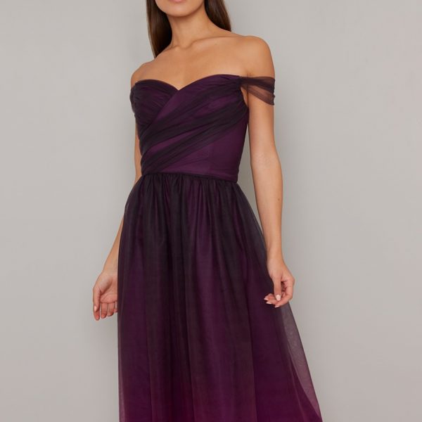 bardot purple dress