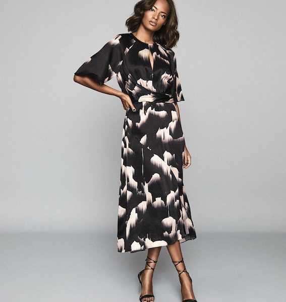 half black half white dress