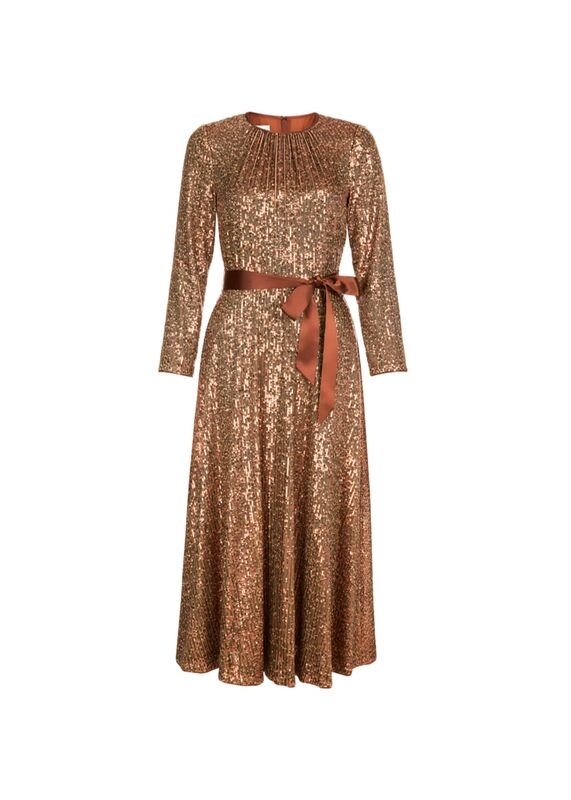 Hobbs Salma sequin Dress gold