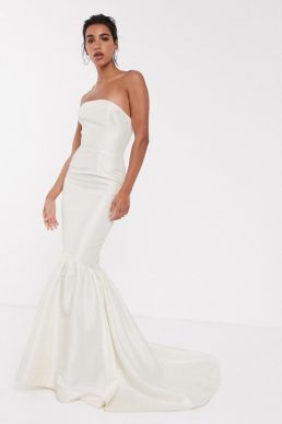 ASOS EDITION bandeau wedding dress with trumpet hem Ivory Oyster