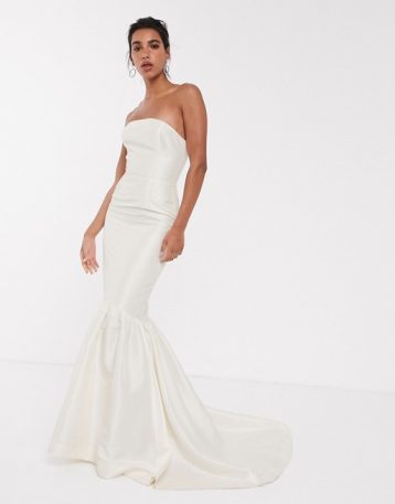 ASOS EDITION bandeau wedding dress with trumpet hem Ivory Oyster