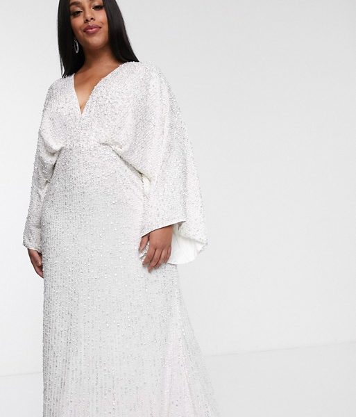 sequin kimono sleeve dress