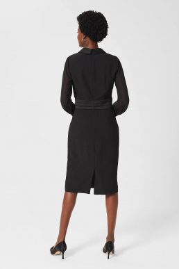 Hobbs Fridah Tux Shift Sleeve Dress black