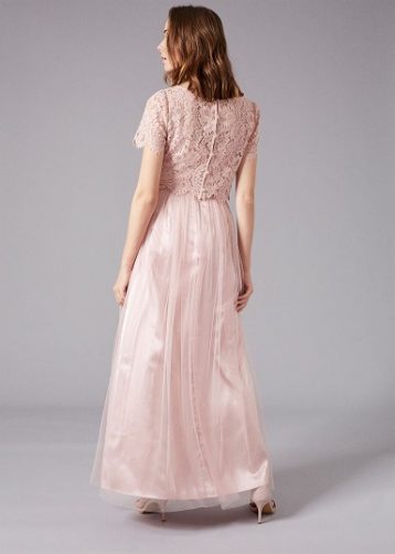 Phase Eight Kiera Lace Tulle Maxi Dress, Blush/Pale Pink - Image 3