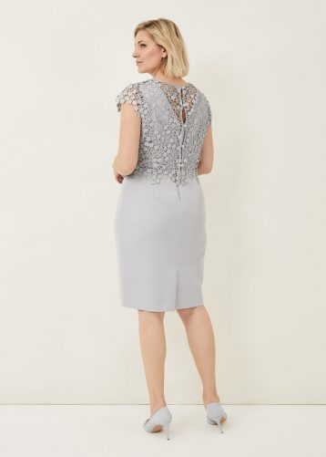 Phase Eight Mariposa Double Layered Dress, Mineral Pale Blue - Image 2