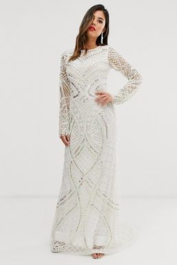 A Star Is Born Bridal embellished maxi dress in ivory