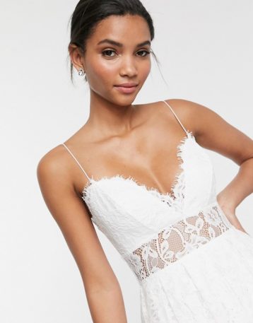 ASOS EDITION lace cami wedding dress with full skirt Ivory