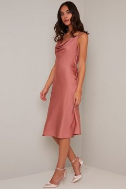 Chi Chi Inez Cowl Neck Slip Dress Pink
