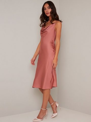 Chi Chi Inez Cowl Neck Slip Dress Pink