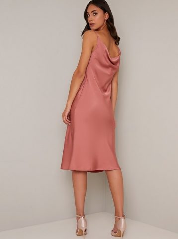 Chi Chi Inez Cowl Neck Slip Dress, Pink - Image 2